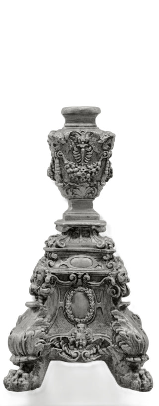 Ornate Candleholder Short Statue - 24-inch