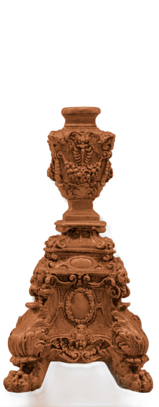 Ornate Candleholder Short Statue - 24-inch