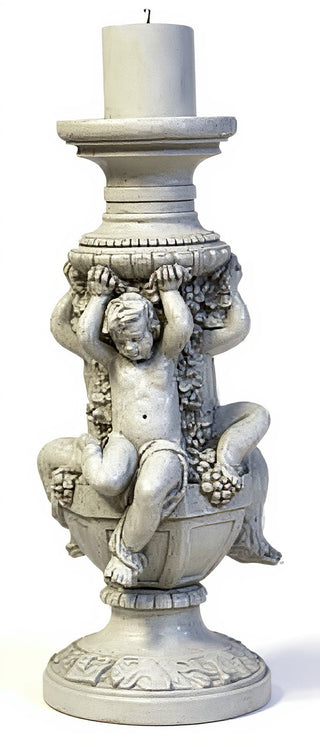 Cherubs Of Capri Candleholder Statue - 21-inch
