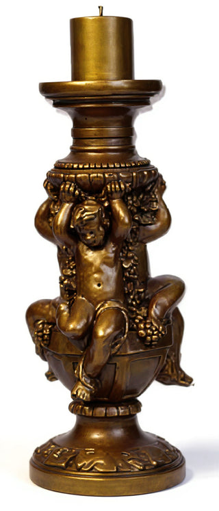 Cherubs Of Capri Candleholder Statue - 21-inch