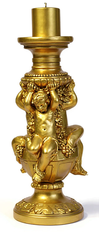 Cherubs Of Capri Candleholder Statue - 21-inch