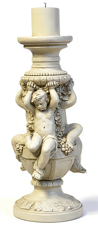 Cherubs Of Capri Candleholder Statue - 21-inch
