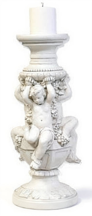Cherubs Of Capri Candleholder Statue - 21-inch