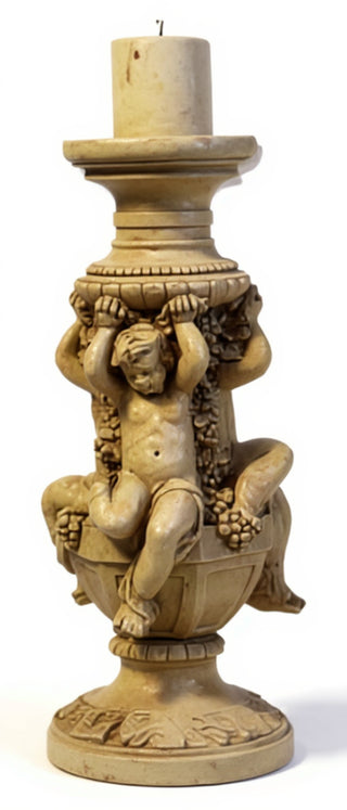 Cherubs Of Capri Candleholder Statue - 21-inch
