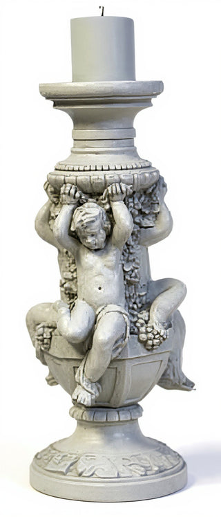 Cherubs Of Capri Candleholder Statue - 21-inch