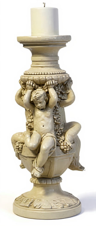 Cherubs Of Capri Candleholder Statue - 21-inch