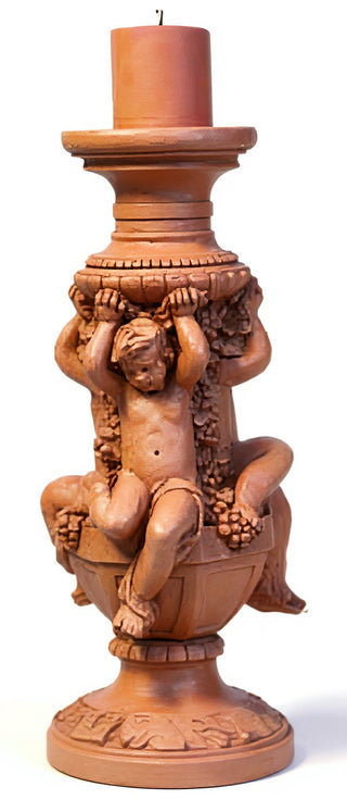 Cherubs Of Capri Candleholder Statue - 21-inch