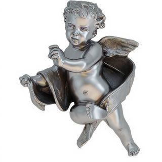 Tapestry Cherub - Left Statue - 12-inch — Antique Silver finish