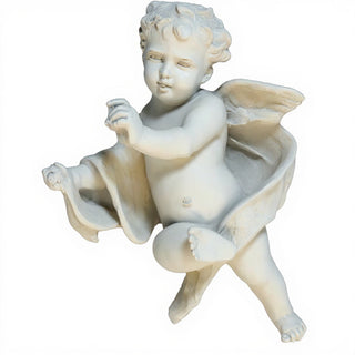 Tapestry Cherub - Left Statue - 12-inch — Antique White finish