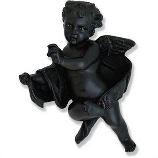 Tapestry Cherub - Left Statue - 12-inch — Iron finish