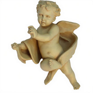 Tapestry Cherub - Left Statue - 12-inch — Museum Terracotta finish