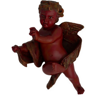 Tapestry Cherub - Left Statue - 12-inch — Rust finish