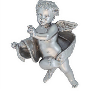 Tapestry Cherub - Left Statue - 12-inch — Silver finish