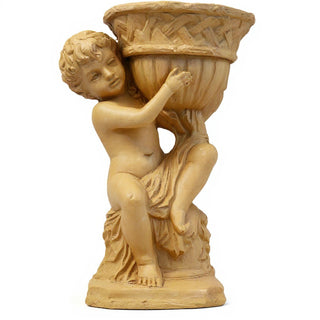 French Cherub Urn Planter - 12.5-inch — Dusted Sand finish