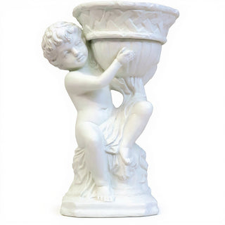 French Cherub Urn Planter - 12.5-inch — Flat White finish