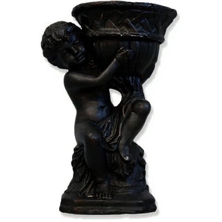 French Cherub Urn Planter - 12.5-inch — Iron finish