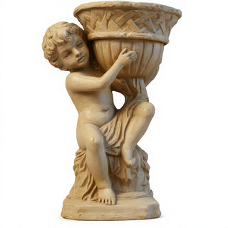 French Cherub Urn Planter - 12.5-inch — Museum Terracotta finish