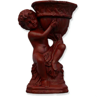 French Cherub Urn Planter - 12.5-inch — Rust finish