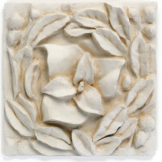 Carnation Remnant Wall Plaque - 12-inch — Antique White finish