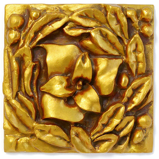 Carnation Remnant Wall Plaque - 12-inch — Deep Gold finish
