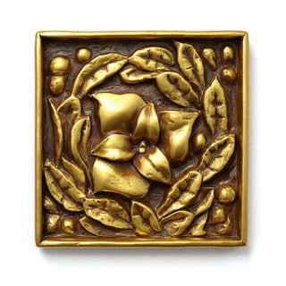 Carnation Remnant with Frame Wall Plaque - 15.75-inch — Antique Gold finish