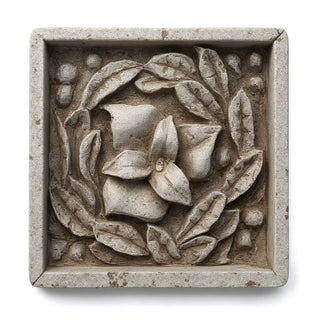 Carnation Remnant with Frame Wall Plaque - 15.75-inch — Antique Stone finish
