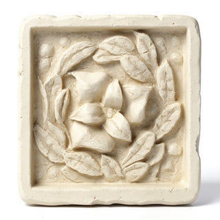 Carnation Remnant with Frame Wall Plaque - 15.75-inch — Antique White finish