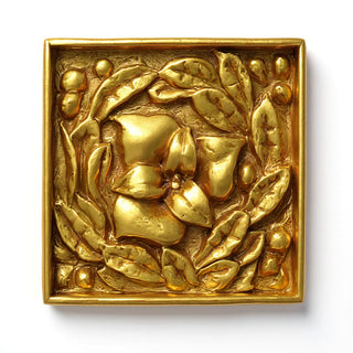 Carnation Remnant with Frame Wall Plaque - 15.75-inch — Deep Gold finish