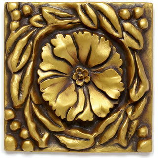 Rosette Wall Panel Wall Plaque - 12-inch — Antique Gold finish