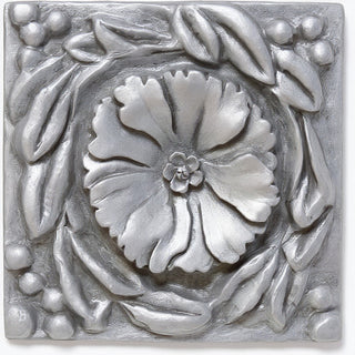 Rosette Wall Panel Wall Plaque - 12-inch — Aged Silver finish