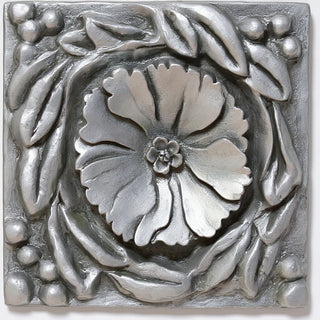 Rosette Wall Panel Wall Plaque - 12-inch — Antique Silver finish
