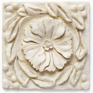 Rosette Wall Panel Wall Plaque - 12-inch — Antique White finish