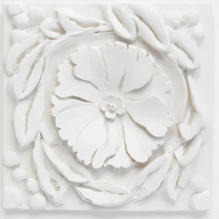 Rosette Wall Panel Wall Plaque - 12-inch — Flat White finish