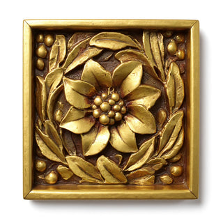 Daisy Remnant with Frame Wall Plaque - 15.75-inch — Antique Gold finish