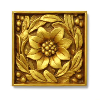 Daisy Remnant with Frame Wall Plaque - 15.75-inch — Deep Gold finish
