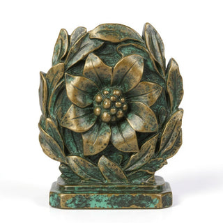 Daisy Remnant with Frame Wall Plaque - 15.75-inch — Green Bronze finish