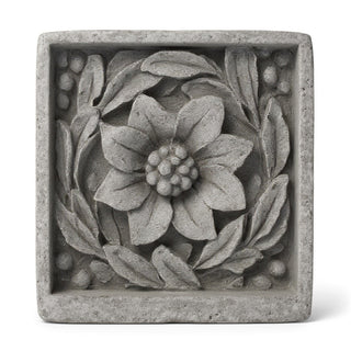 Daisy Remnant with Frame Wall Plaque - 15.75-inch — Old Stone finish
