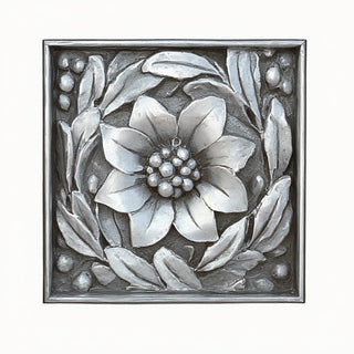 Daisy Remnant with Frame Wall Plaque - 15.75-inch — Silver finish