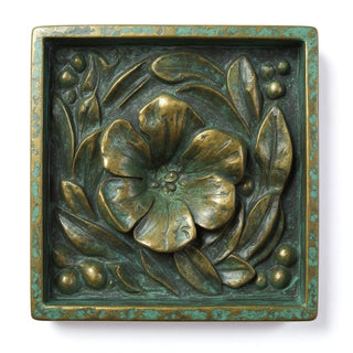 Morning Glory Remnant Wall Plaque - 15.75-inch — Green Bronze finish