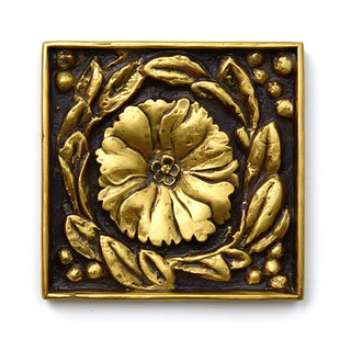 Rosette Remnant with Frame Wall Plaque - 15.75-inch — Antique Gold finish