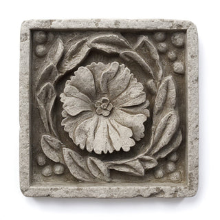 Rosette Remnant with Frame Wall Plaque - 15.75-inch — Antique Stone finish