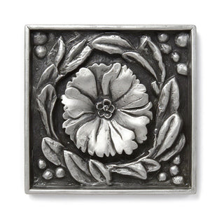 Rosette Remnant with Frame Wall Plaque - 15.75-inch — Antique Silver finish