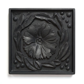 Rosette Remnant with Frame Wall Plaque - 15.75-inch — Flat Black finish