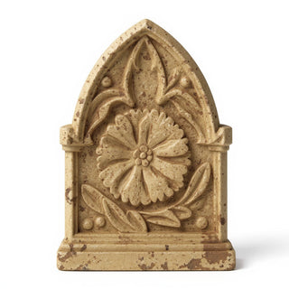 Rosette Remnant with Frame Wall Plaque - 15.75-inch — Gothic Stone finish