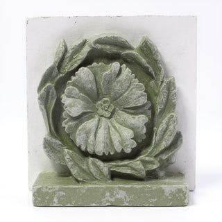 Rosette Remnant with Frame Wall Plaque - 15.75-inch — Mossy Green finish
