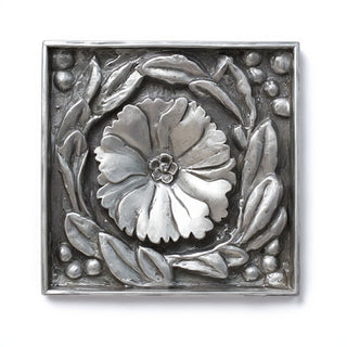 Rosette Remnant with Frame Wall Plaque - 15.75-inch — Silver finish