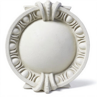 Round Dart & Egg Remnant Wall Plaque - 13-inch — Antique White finish