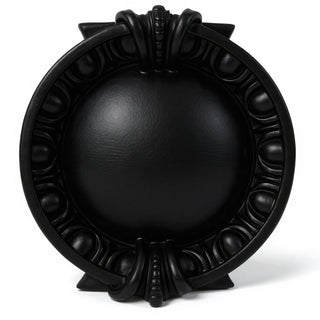 Round Dart & Egg Remnant Wall Plaque - 13-inch — Flat Black finish