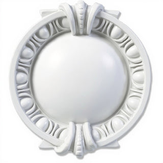 Round Dart & Egg Remnant Wall Plaque - 13-inch — Flat White finish