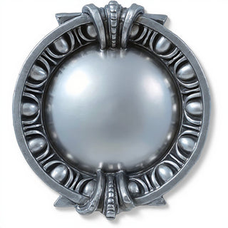 Round Dart & Egg Remnant Wall Plaque - 13-inch — Silver finish